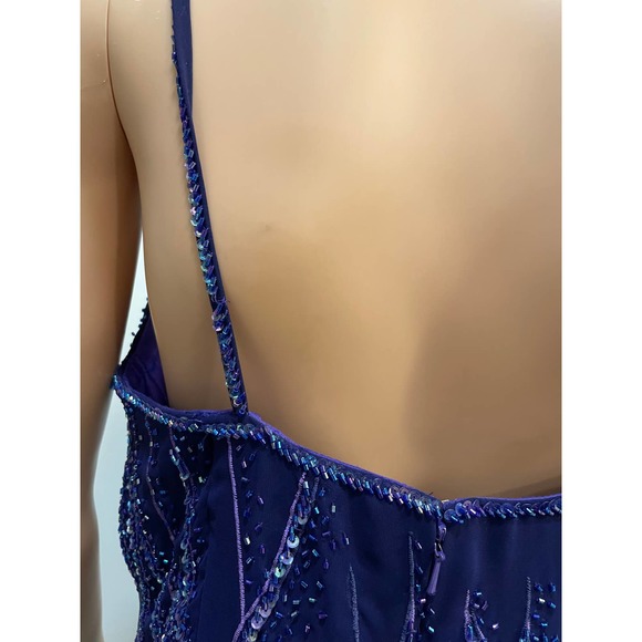 80s Alyce Designs Beaded asymmetrical dress SZ 16 - Picture 5 of 7